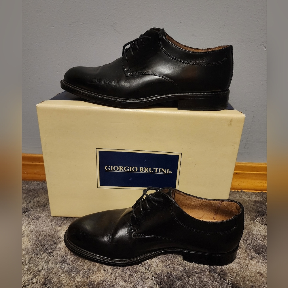 Giorgio Brutini Black Leather Men's Dress Shoes Size 10.5 - Picture 9 of 13
